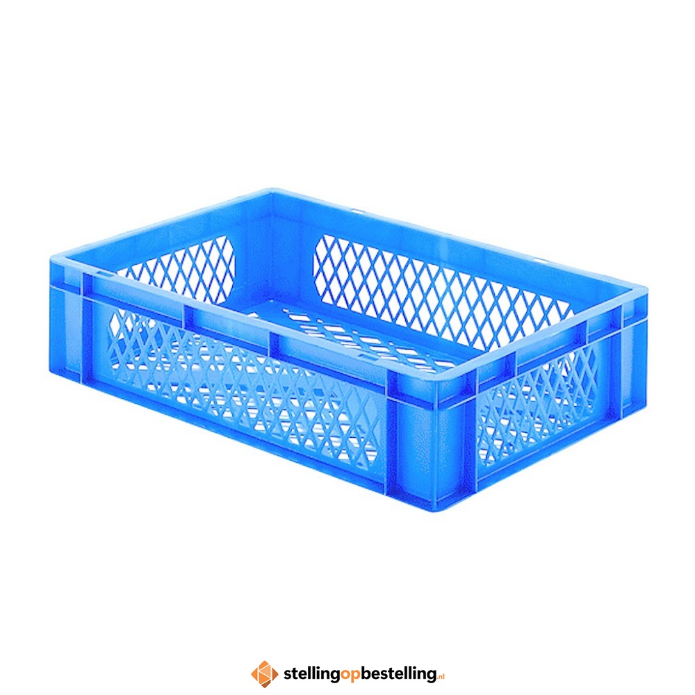 Transportkrat Euronorm plastic bak, krat TK2 600x400x145 blauw