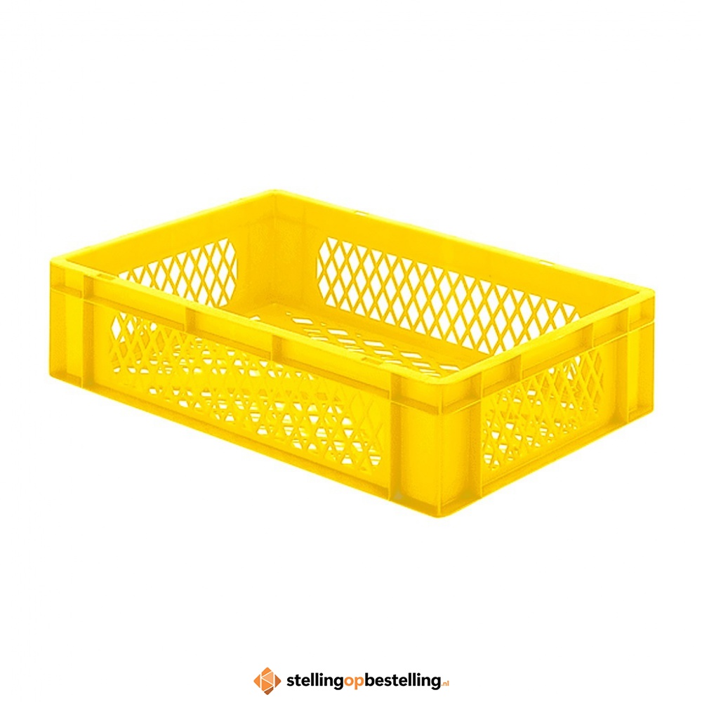 Transportkrat Euronorm plastic bak, krat TK2 600x400x145 geel