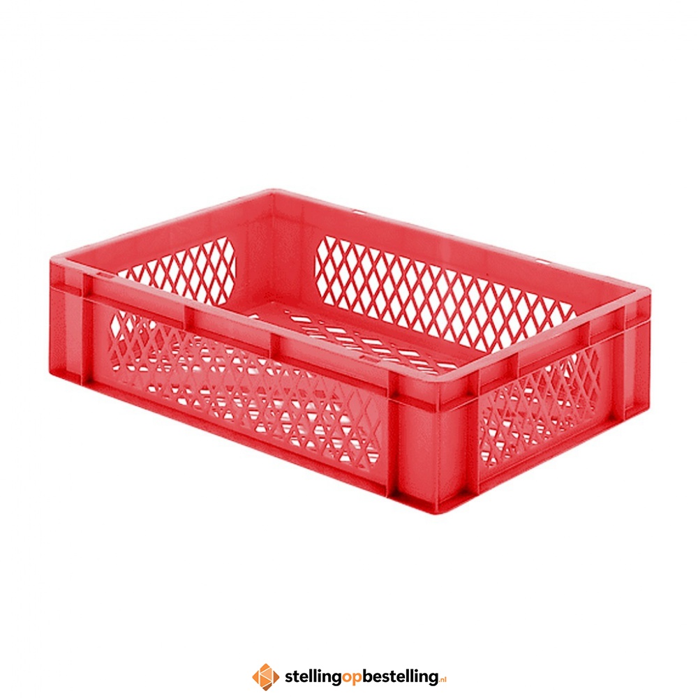 Transportkrat Euronorm plastic bak, krat TK2 600x400x145 rood