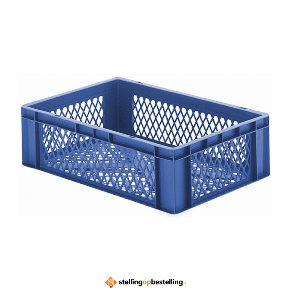 Transportkrat Euronorm plastic bak, krat TK2 600x400x175 blauw