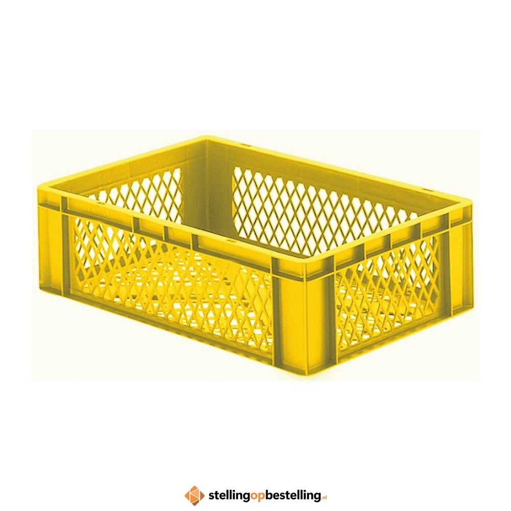 Transportkrat Euronorm plastic bak, krat TK2 600x400x175 geel
