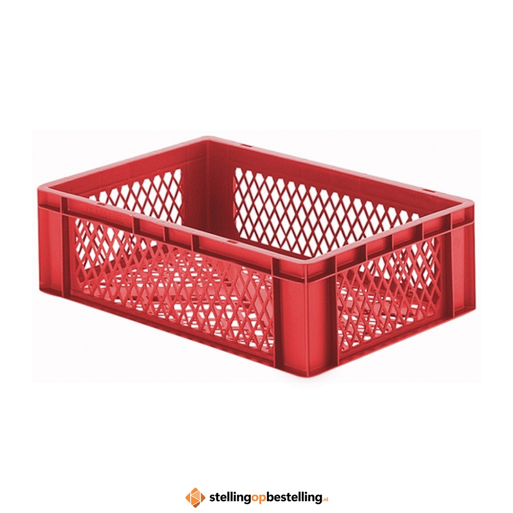 Transportkrat Euronorm plastic bak, krat TK2 600x400x175 rood
