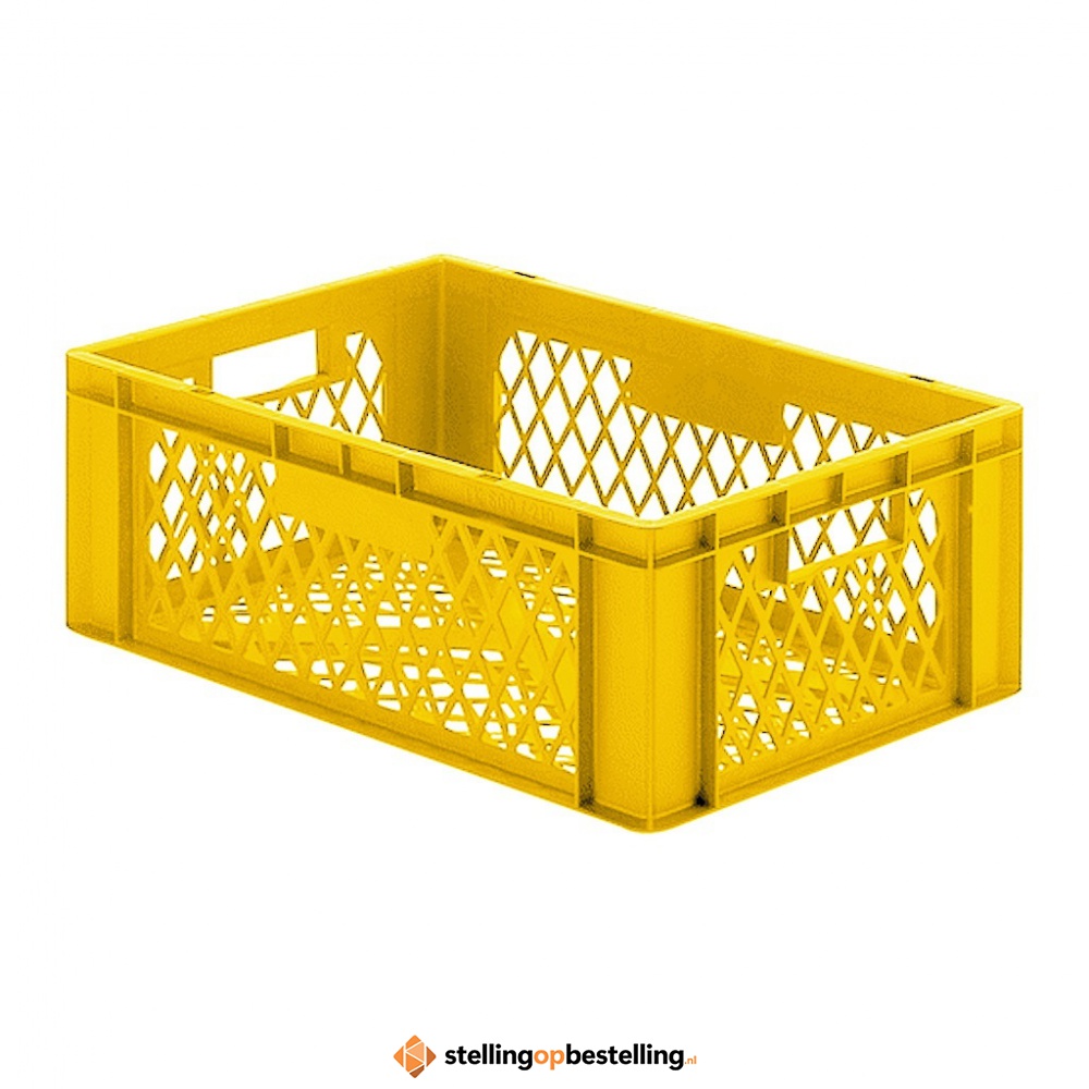 Transportkrat Euronorm plastic bak, krat TK2 600x400x210 geel