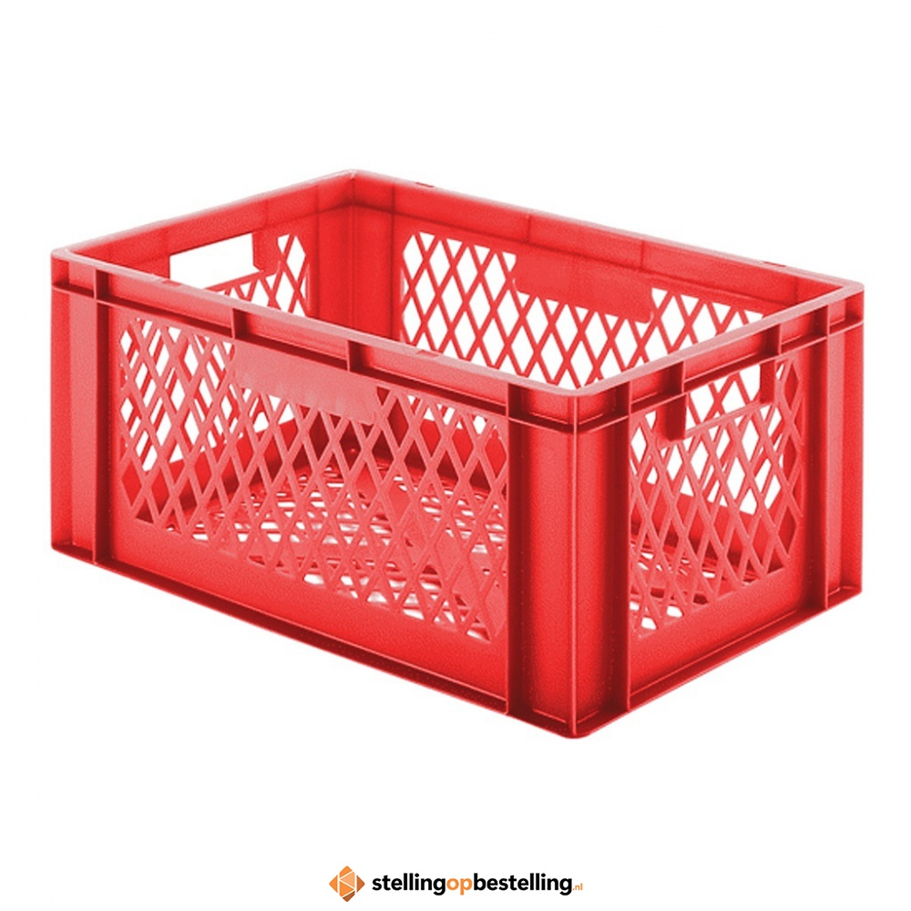 Transportkrat Euronorm plastic bak, krat TK2 600x400x270 rood