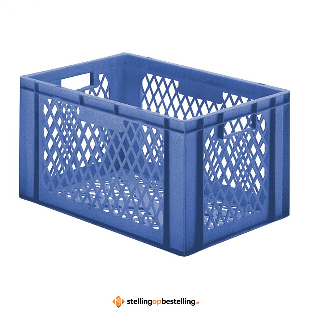 Transportkrat Euronorm plastic bak, krat TK2 600x400x320 blauw