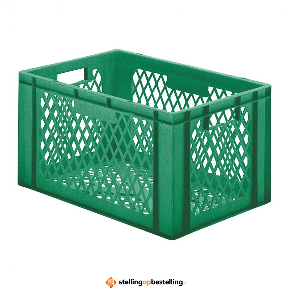 Transportkrat Euronorm plastic bak, krat TK2 600x400x320 groen