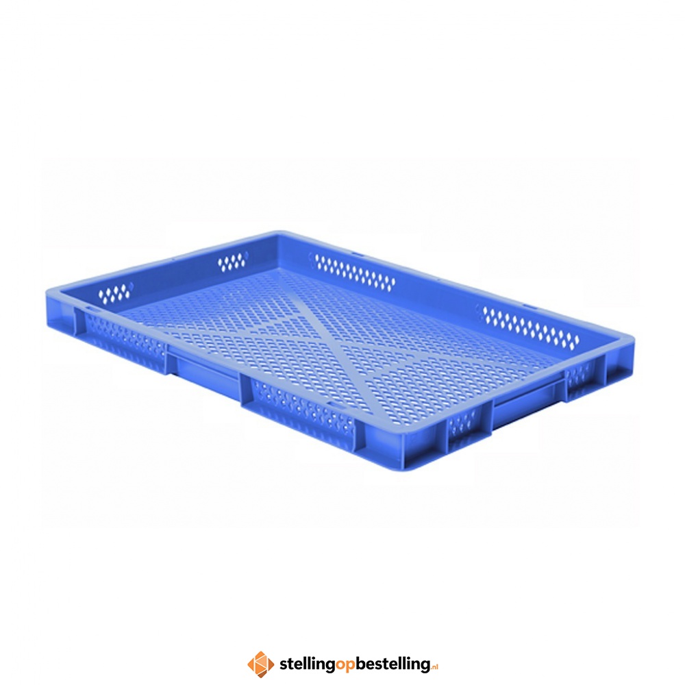 Transportkrat Euronorm plastic bak, krat TK2 600x400x50 blauw