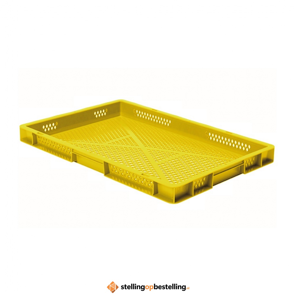 Transportkrat Euronorm plastic bak, krat TK2 600x400x50 geel