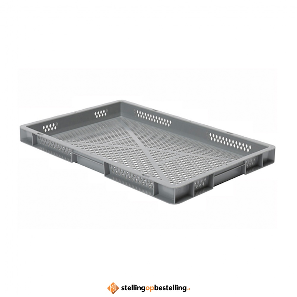 Transportkrat Euronorm plastic bak, krat TK2 600x400x50 grijs