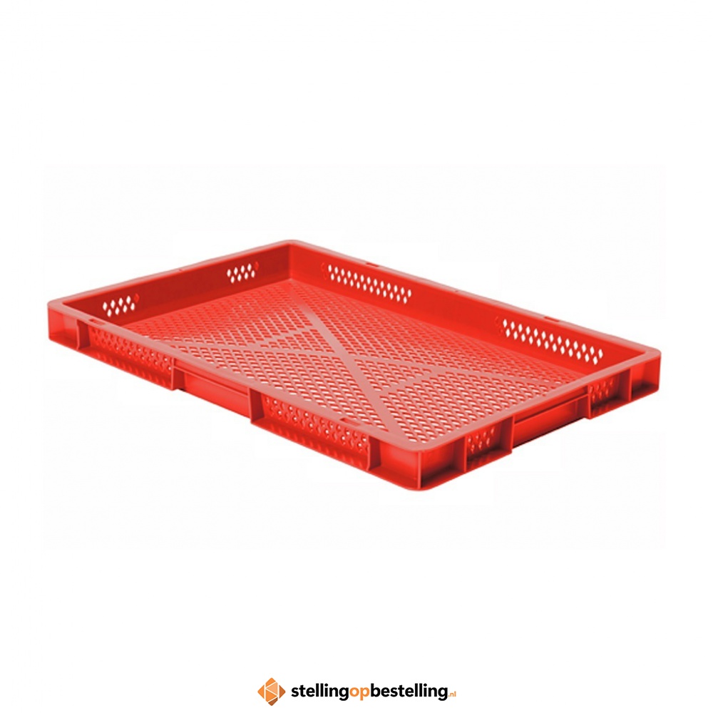 Transportkrat Euronorm plastic bak, krat TK2 600x400x50 rood