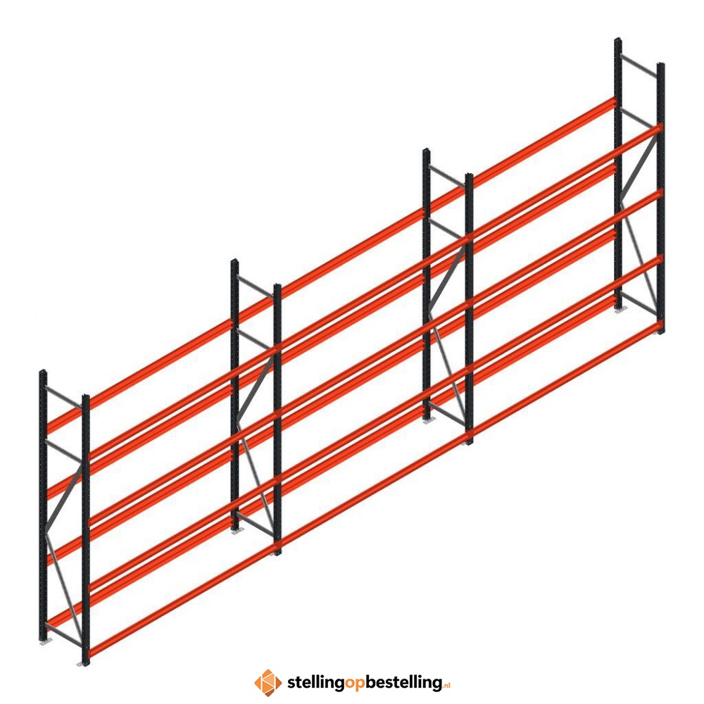 Voordeelrij bandenstelling grootvak AR 2500x6240x400mm (hxbxd) 3 secties 4 niveaus Antraciet