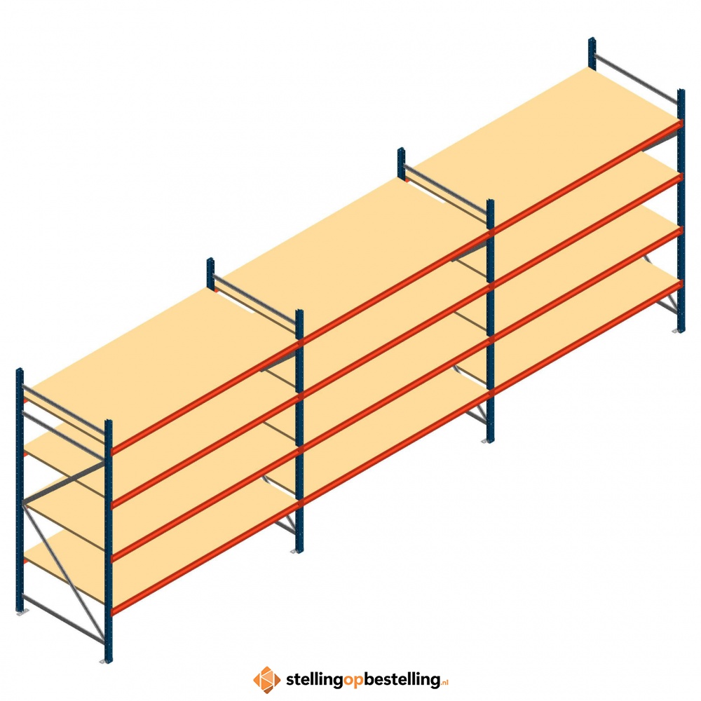 Voordeelrij grootvakstelling AR 2000x6958x1000mm (hxbxd) - 4 niveaus