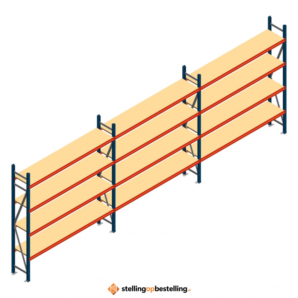 Voordeelrij grootvakstelling AR 2000x6958x400mm (hxbxd) - 4 niveaus