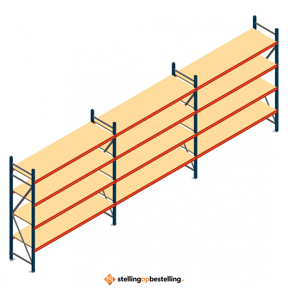 Voordeelrij grootvakstelling AR 2000x6958x600mm (hxbxd) - 4 niveaus