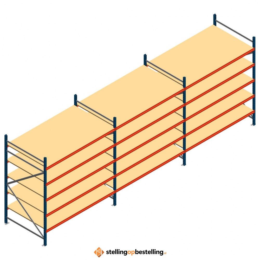 Voordeelrij grootvakstelling AR 2500x5758x1200mm (hxbxd) - 5 niveaus