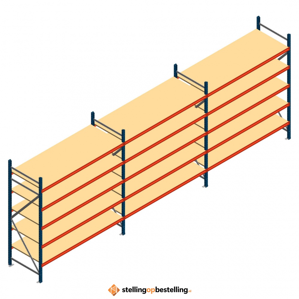 Voordeelrij grootvakstelling AR 2500x5758x800mm (hxbxd) - 5 niveaus