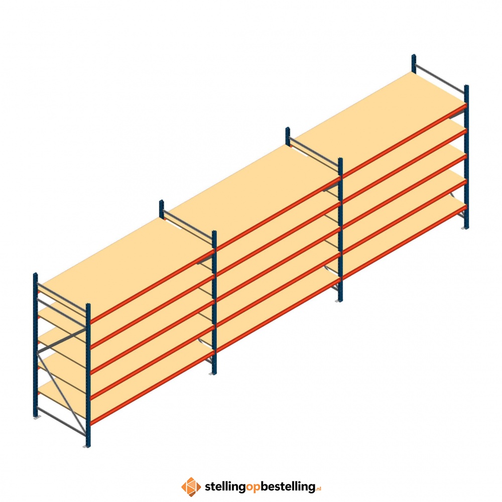 Voordeelrij grootvakstelling AR 2500x8308x1000mm (hxbxd) - 5 niveaus
