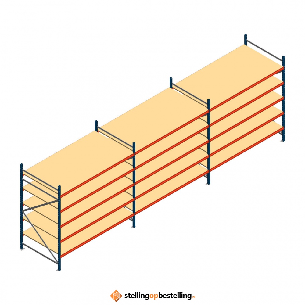 Voordeelrij grootvakstelling AR 2500x8308x1200mm (hxbxd) - 5 niveaus