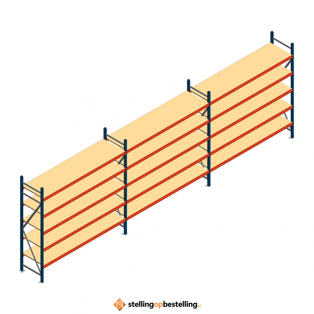 Voordeelrij grootvakstelling AR 2500x8308x600mm (hxbxd) - 5 niveaus