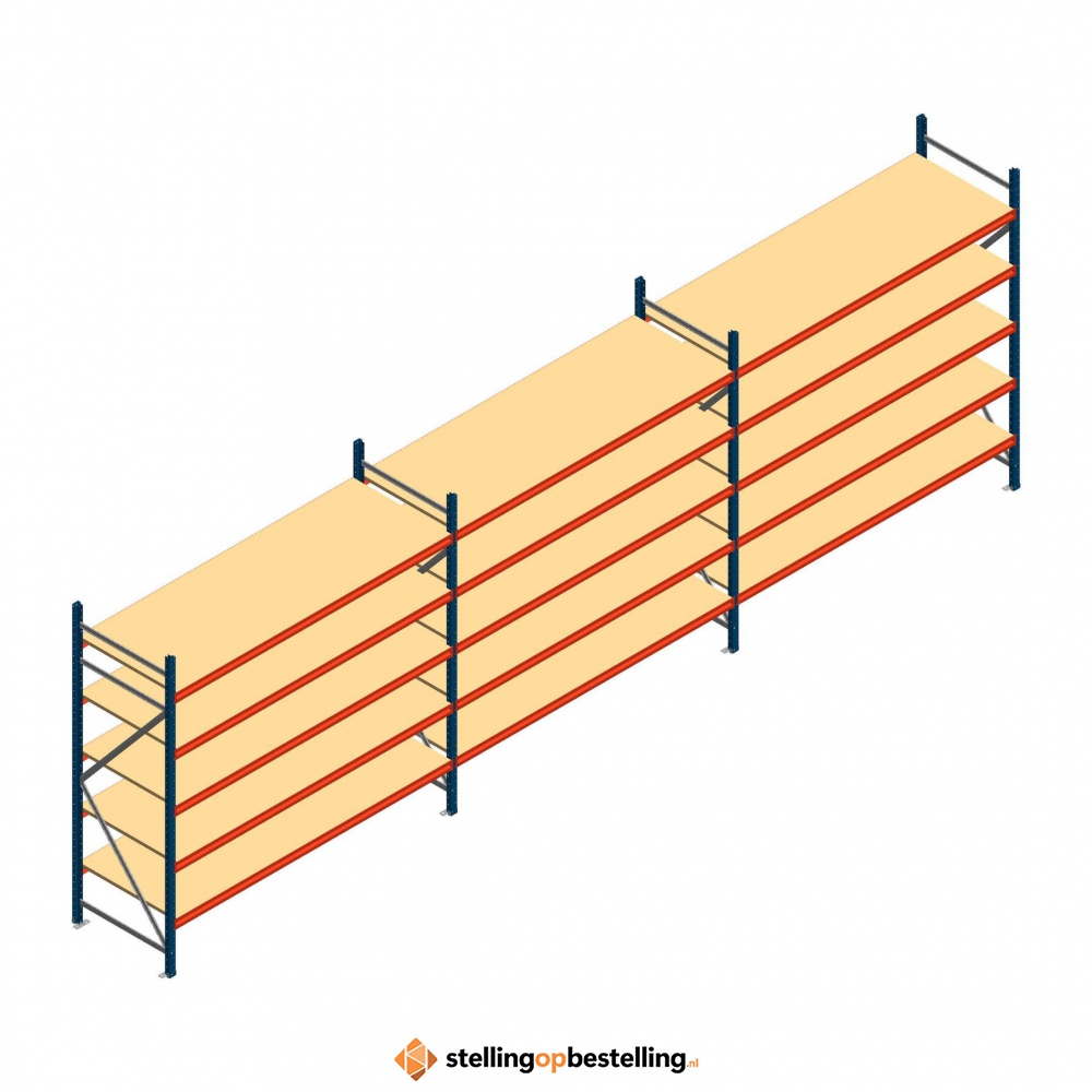 Voordeelrij grootvakstelling AR 2500x8308x800mm (hxbxd) - 5 niveaus