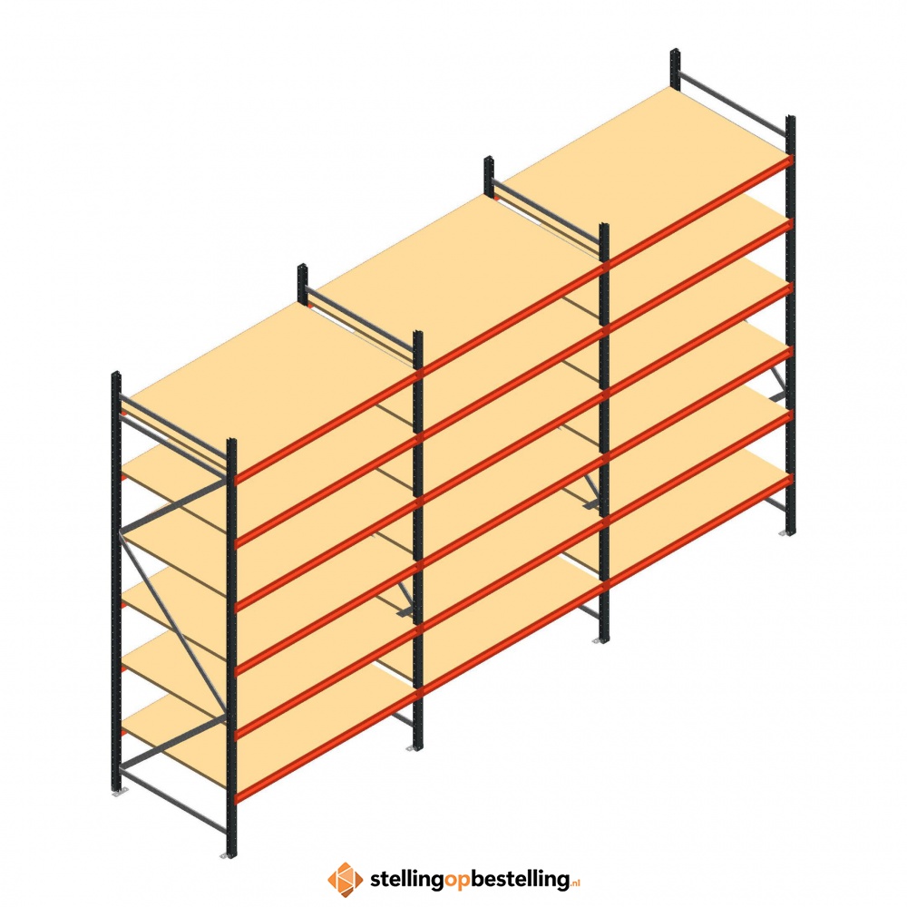 Voordeelrij grootvakstelling AR 3000x5038x1000mm (hxbxd) - 6 niveaus