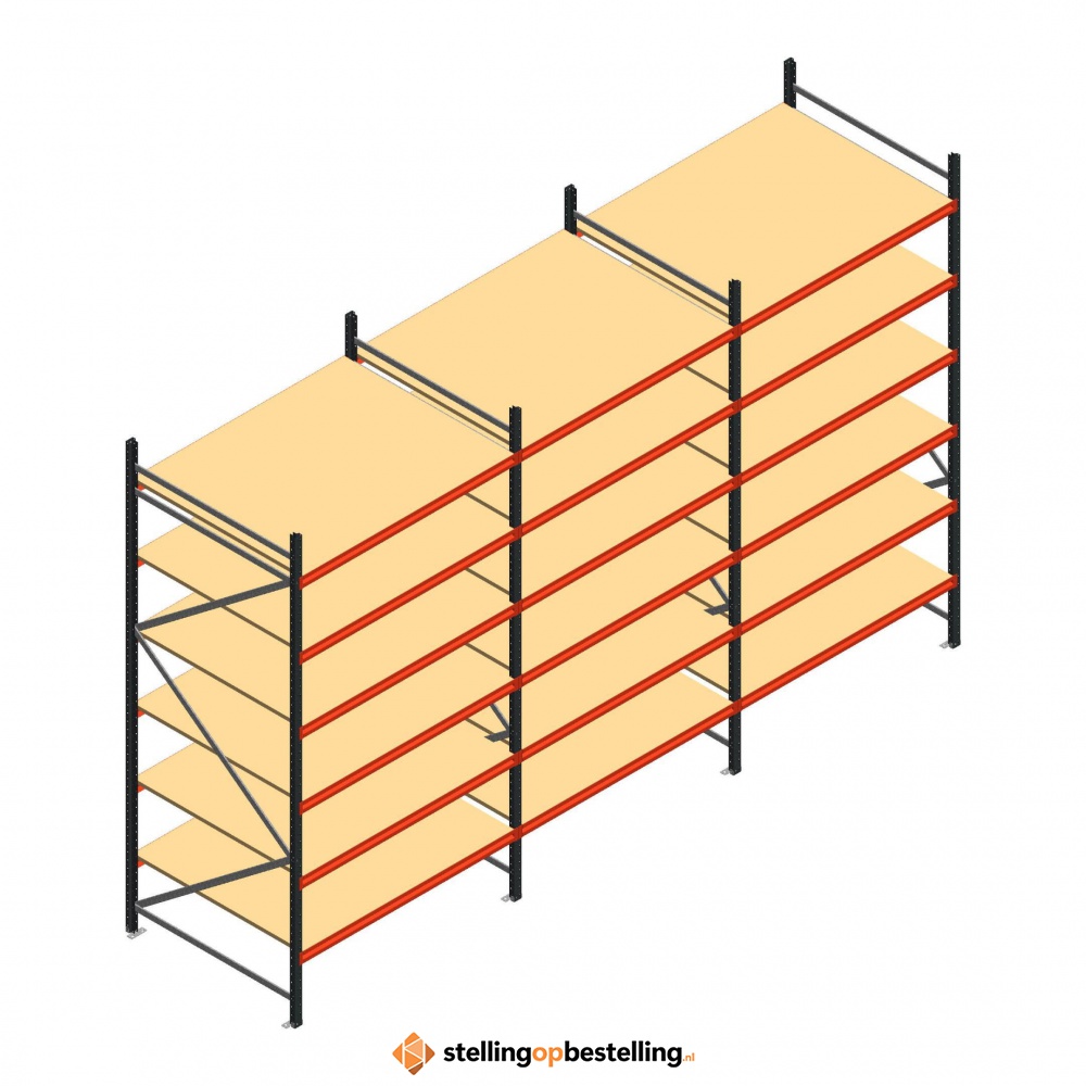 Voordeelrij grootvakstelling AR 3000x5038x1200mm (hxbxd) - 6 niveaus