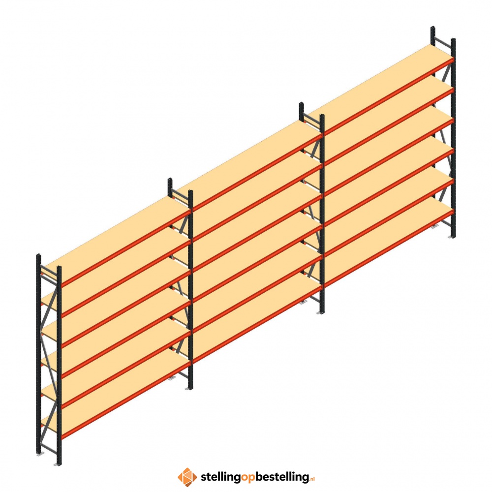 Voordeelrij grootvakstelling AR 3000x8308x400mm (hxbxd) - 6 niveaus