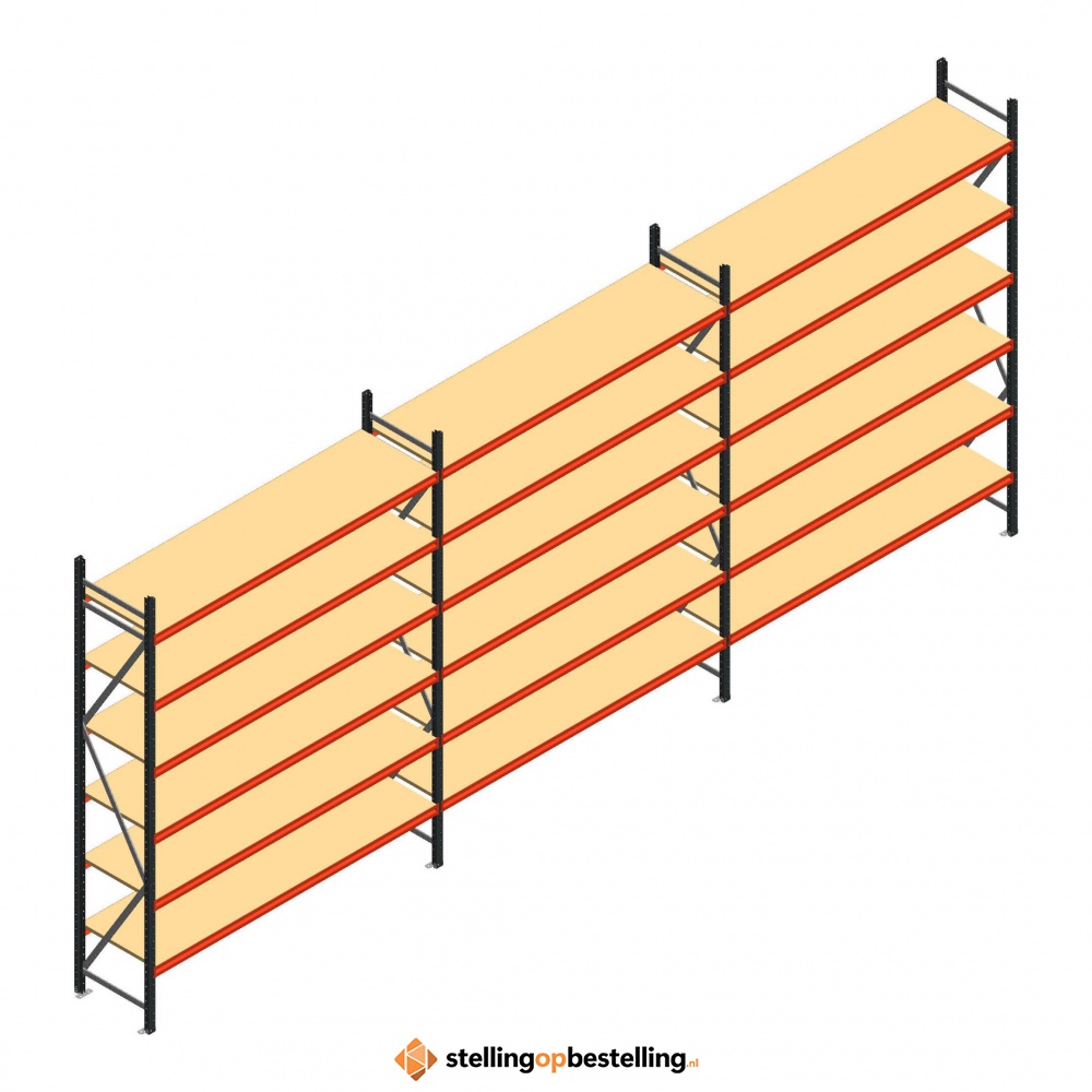 Voordeelrij grootvakstelling AR 3000x8308x600mm (hxbxd) - 6 niveaus