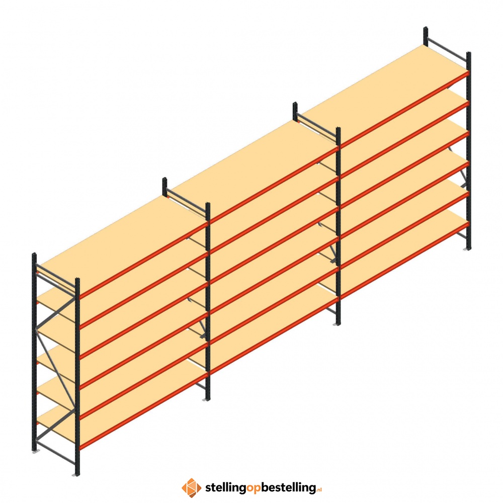 Voordeelrij grootvakstelling AR 3000x8308x800mm (hxbxd) - 6 niveaus