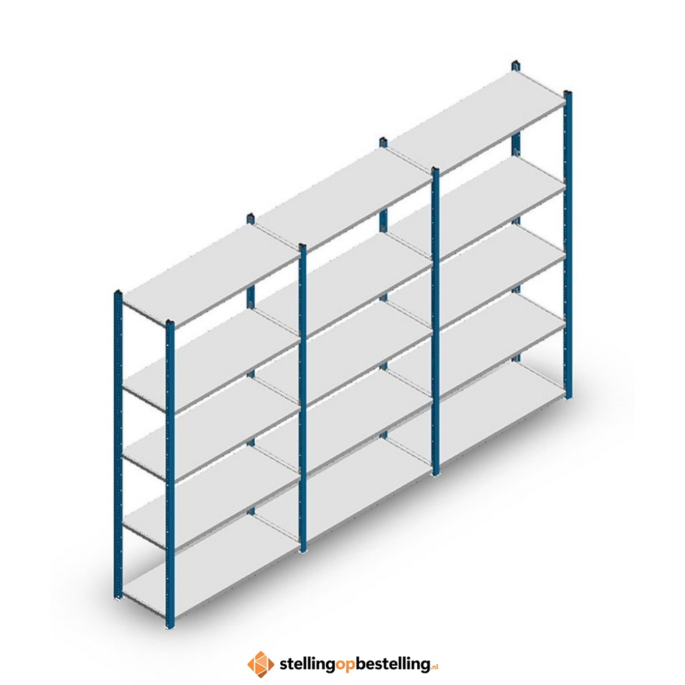 Voordeelrij Legbordstelling Medium Duty 2000x3000x400, 5 niveaus metaal blauw 90 kg