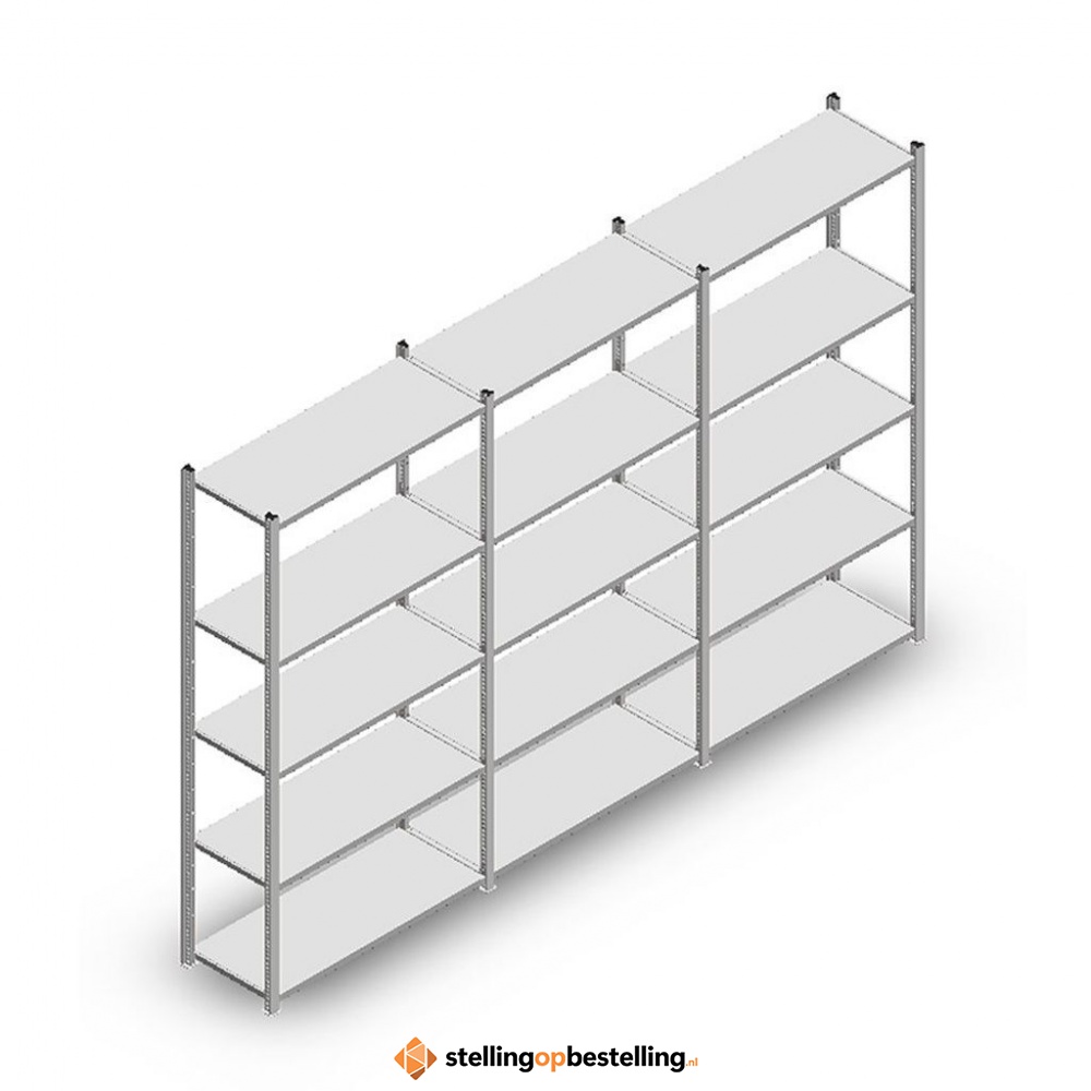 Voordeelrij Legbordstelling Medium Duty 2000x3000x400, 5 niveaus metaal verzinkt 90 kg