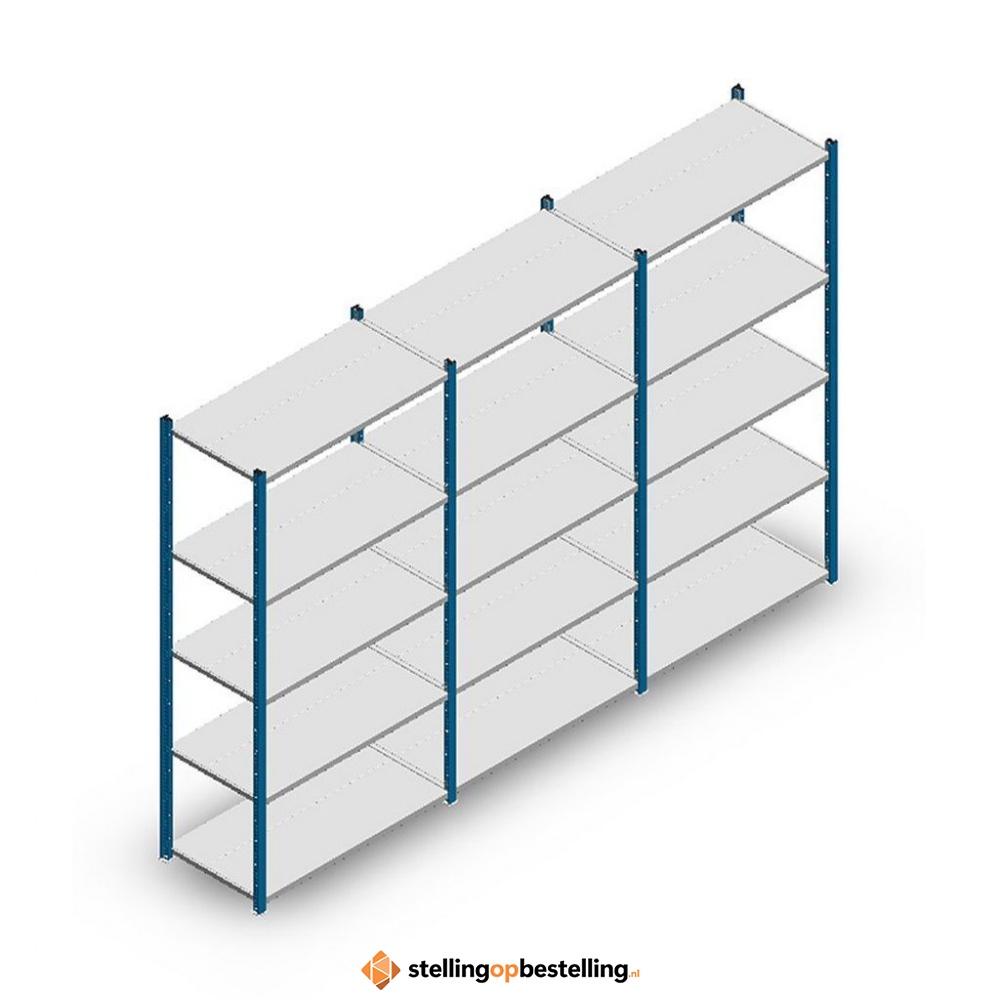 Voordeelrij Legbordstelling Medium Duty 2000x3000x500, 5 niveaus metaal blauw 75 kg