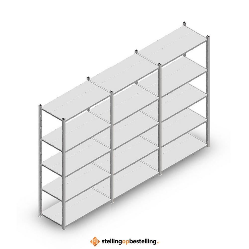 Voordeelrij Legbordstelling Medium Duty 2000x3000x500, 5 niveaus metaal verzinkt 75 kg