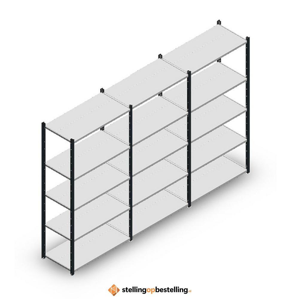 Voordeelrij Legbordstelling Medium Duty 2000x3000x500, 5 niveaus metaal antraciet 75 kg
