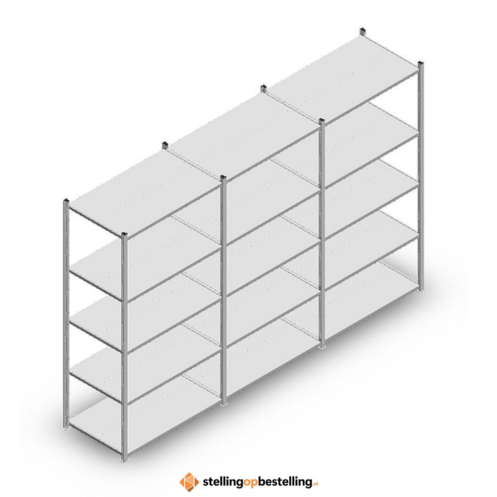 Voordeelrij Legbordstelling Medium Duty 2000x3000x600, 5 niveaus metaal verzinkt 180 kg