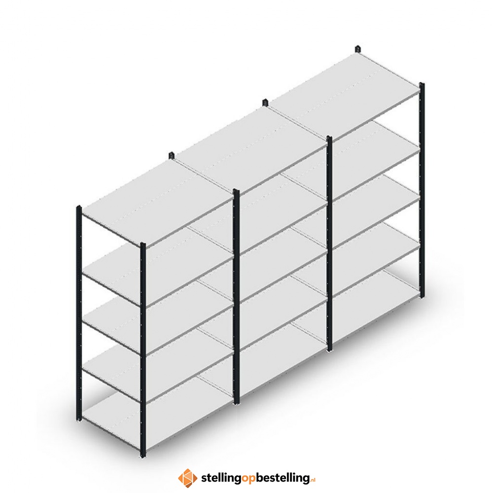 Voordeelrij Legbordstelling Medium Duty 2000x3000x700, 5 niveaus metaal antraciet 180 kg