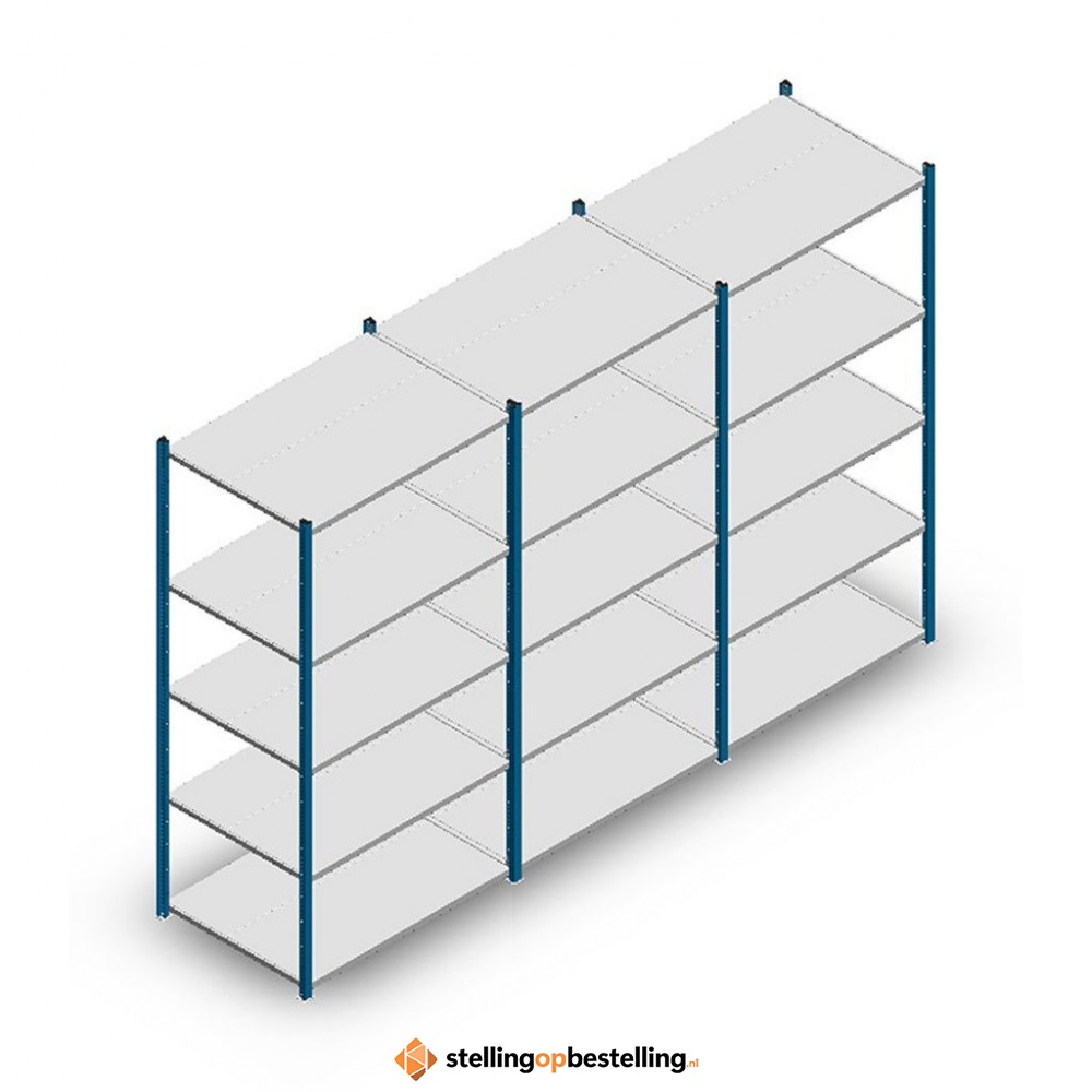 Voordeelrij Legbordstelling Medium Duty 2000x3000x700, 5 niveaus metaal blauw 180 kg