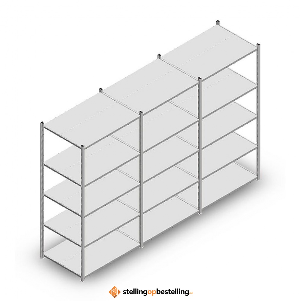 Voordeelrij Legbordstelling Medium Duty 2000x3000x700, 5 niveaus metaal verzinkt 180 kg