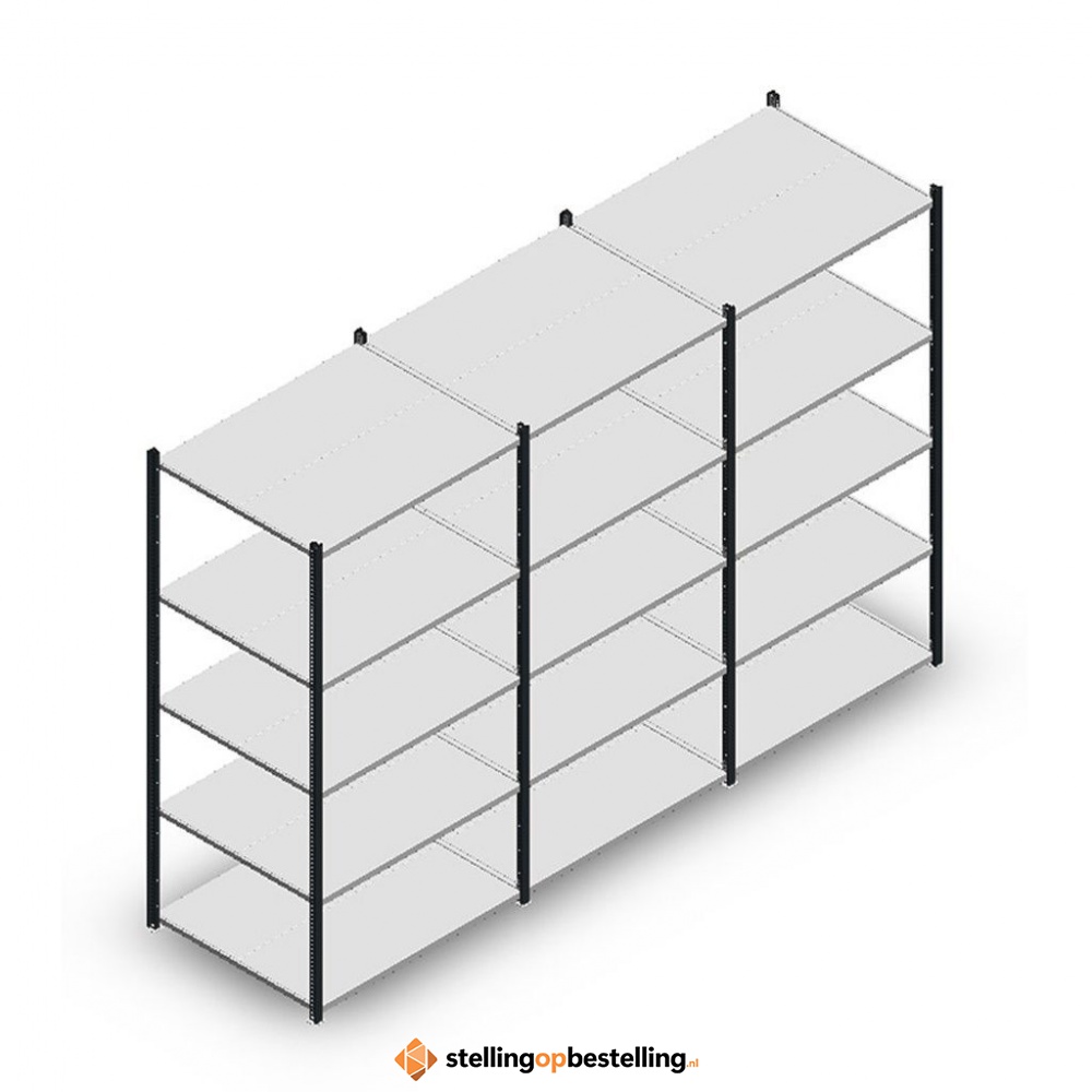 Voordeelrij Legbordstelling Medium Duty 2000x3000x800, 5 niveaus metaal antraciet 180 kg