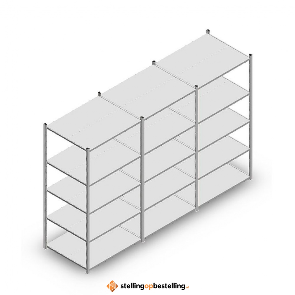 Voordeelrij Legbordstelling Medium Duty 2000x3000x800, 5 niveaus metaal verzinkt 180 kg