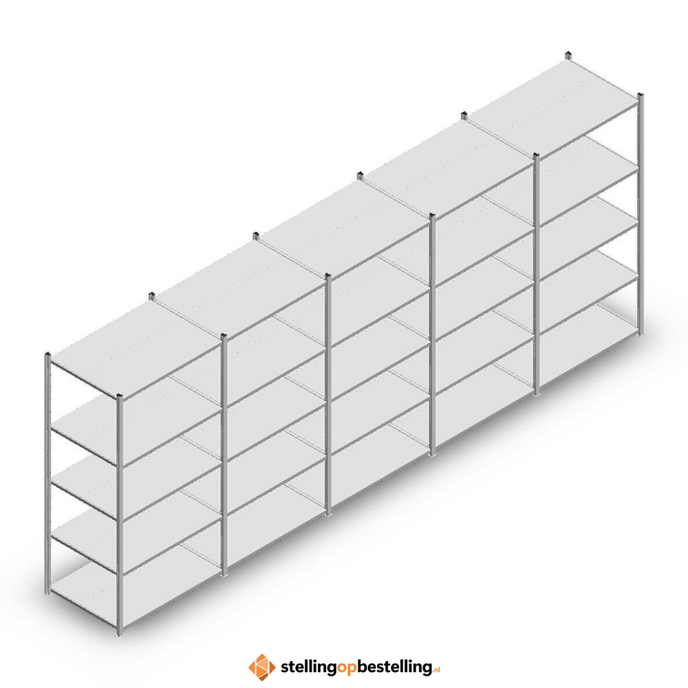 Voordeelrij Legbordstelling Medium Duty 2000x5000x700, 5 niveaus metaal verzinkt 180 kg
