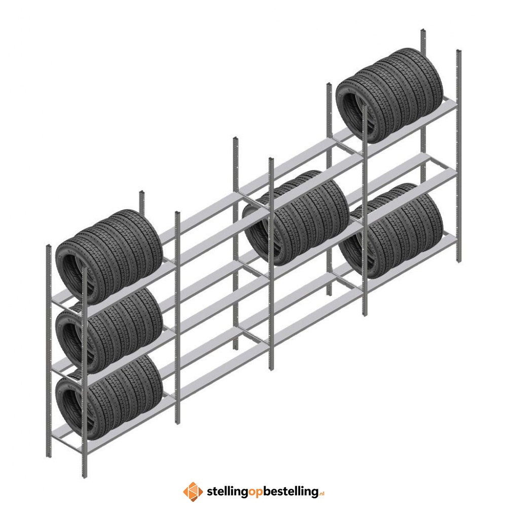 Voordeelrij bandenstelling Medium Duty 2000x4000x600 4 secties 3 niveaus