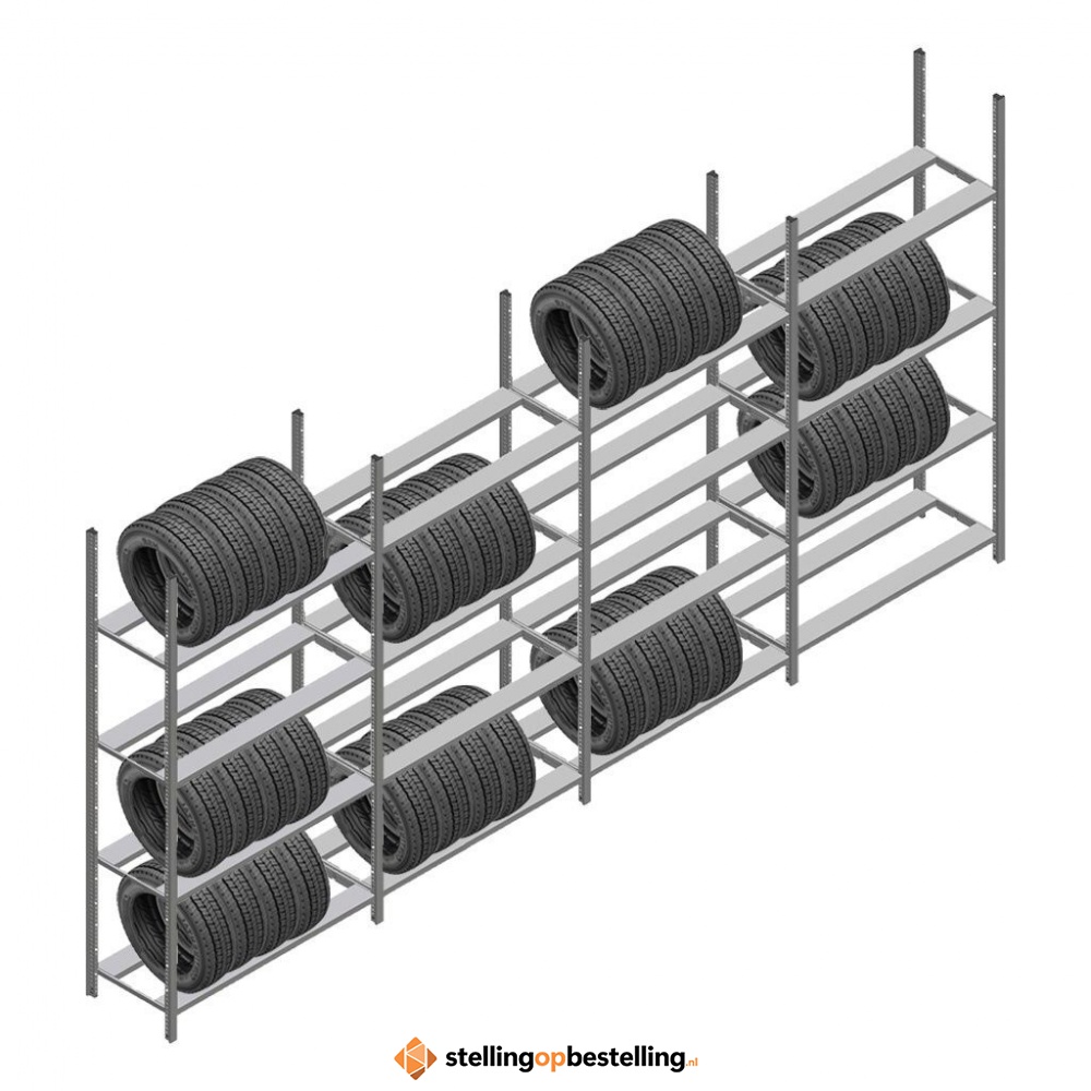 Voordeelrij bandenstelling Medium Duty 2200x4000x600 4 secties 4 niveaus