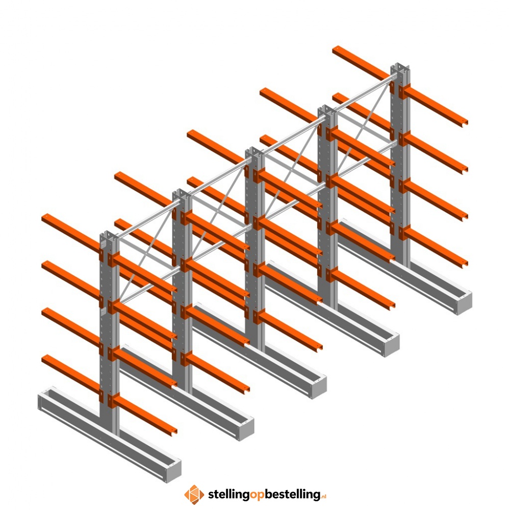 Voordeelrij medium draagarmstelling IT dubbelzijdig 2455x4000x800 4 niveaus