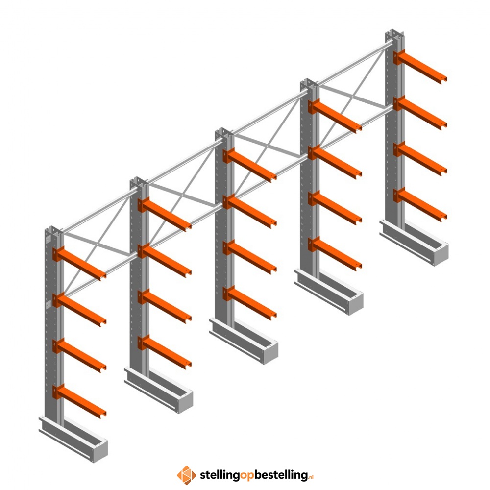 Voordeelrij medium draagarmstelling IT dubbelzijdig 2455x4800x600 4 niveaus