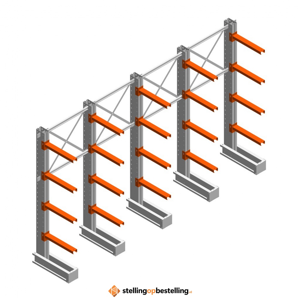 Voordeelrij medium draagarmstelling IT enkelzijdig 2455x4000x600 4 niveaus