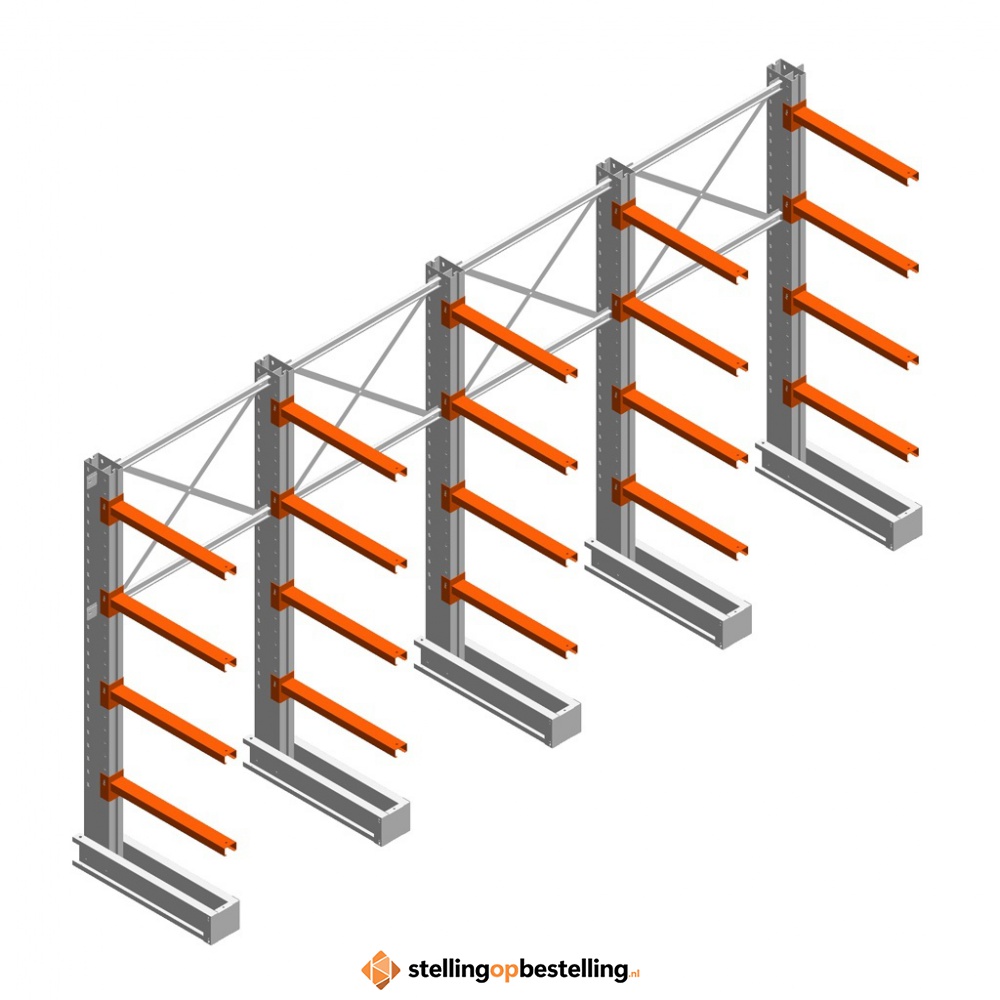 Voordeelrij medium draagarmstelling IT enkelzijdig 2455x4800x800 4 niveaus