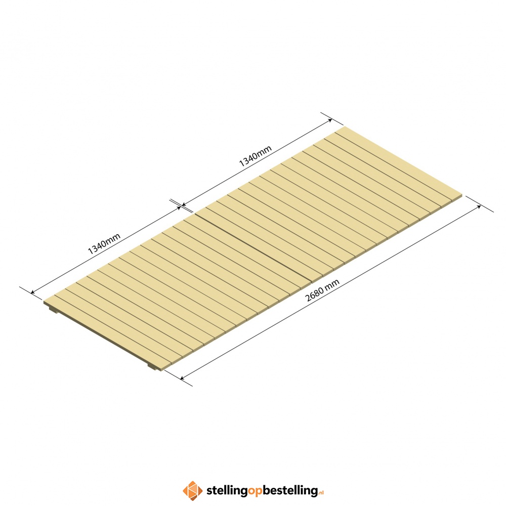 Vurenhouten Vlonder Gesloten niveau 2700mm