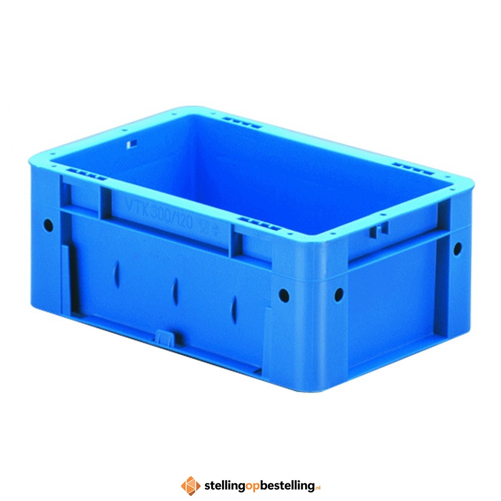 Zware transportkrat Euronorm plastic bak, krat VTK0 300x200x120 blauw