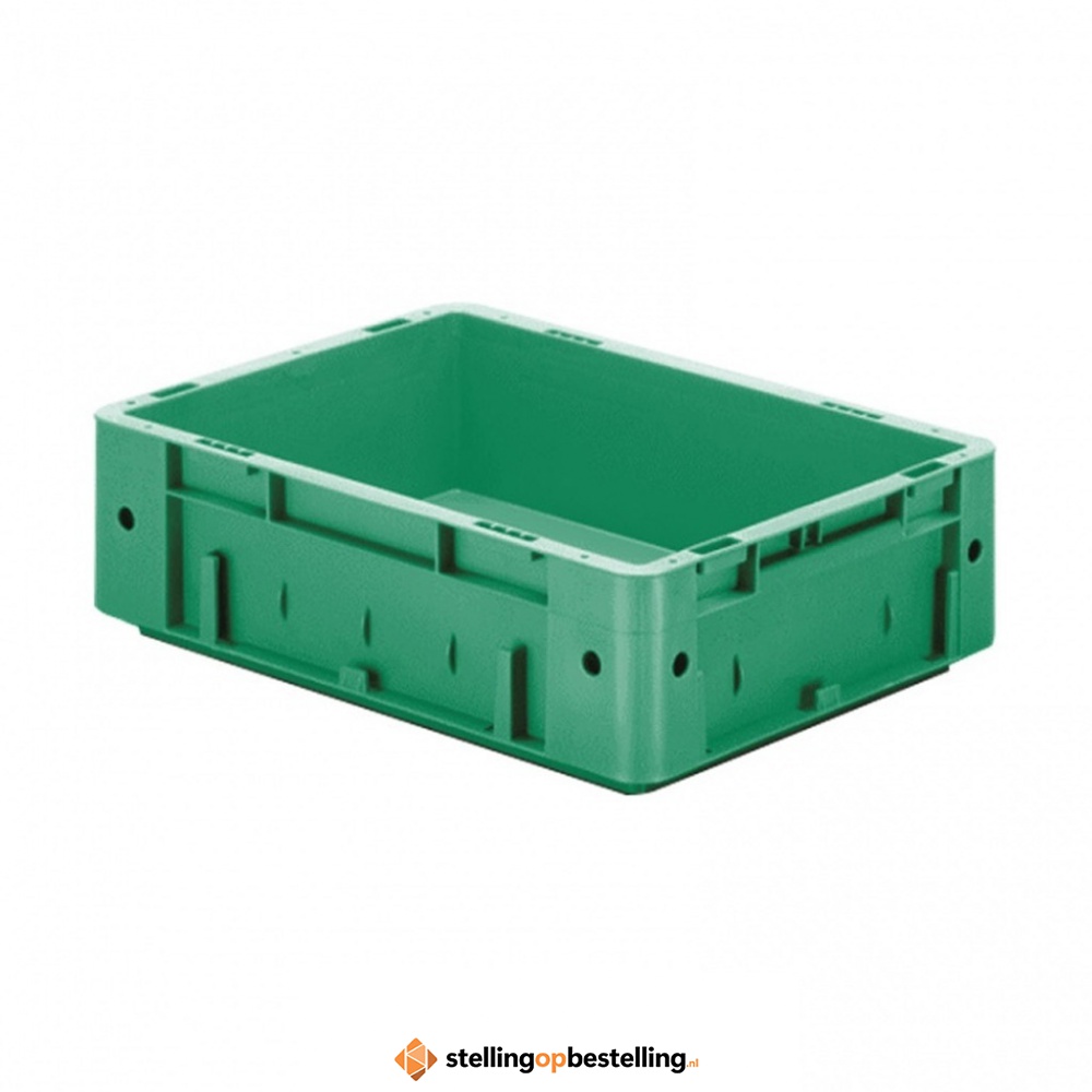 Zware transportkrat Euronorm plastic bak, krat VTK0 400x300x120 groen